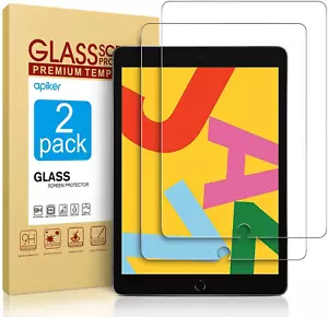 2 Pack Screen Protector Compatible w/ iPad 8th/9th Gen 10.2 Inch Tempered Glass - Picture 1 of 12