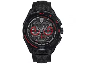 NEW Men's Scuderia Ferrari Gran Premio Orologi 830344 Black Red Watch - Picture 1 of 2