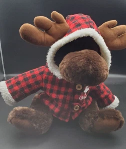 Juguete de peluche Moose Canada - grande - gran calidad - chaqueta a cuadros amaderada - Imagen 1 de 6