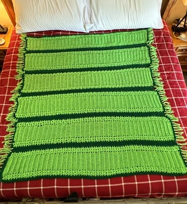 Manta de ganchillo afgana de color Notre Dame 64”x72” grande hecha a mano Grannycore BOHO Foto 1 de 4