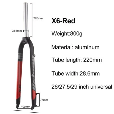 26 27,5 29 pulgadas horquilla rígida bicicleta freno de disco liberación rápida bicicleta de montaña horquilla dura Foto 1 de 4
