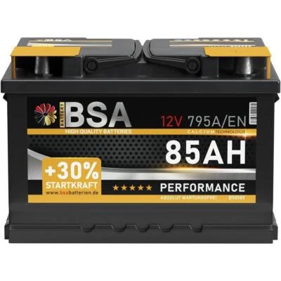 Autobatterie 12V 85Ah +30% Startkraft Starterbatterie Batterie ersetzt 80Ah 74Ah - Bild 1 von 4