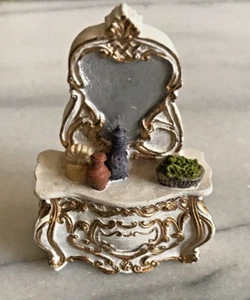 Vintage Doll House Louis Chest Of Drawers Cream & Gold, Mirror & Accessories - Picture 1 of 7
