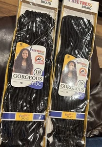 2 PACK* GODDESS LOC 18" - FREETRESS SYNTHETIC CROCHET PRE-LOOPED BRAIDS 1B - Picture 1 of 6