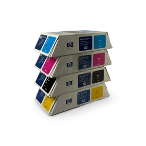 New OEM HP 80 Ink Cartridge Set for DesignJet 1000 Series - Picture 1 of 2
