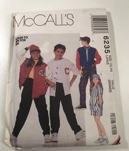 Vintage McCall’s Sewing Pattern 6235 KIDS Jacket, Shirt, Pants, Shorts & Hat 90s - Picture 1 of 7