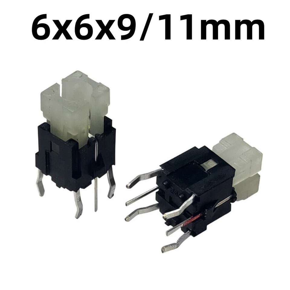 LED Illuminated Switch Momentary Push Button Tactile SPST Micro PCB 6x6x9/11mm - Image 1 of 4