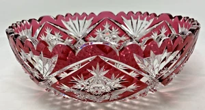 Baccarat Violet Cut Glass Fruit Bowl Pre 1930 / 10" D - Picture 1 of 18