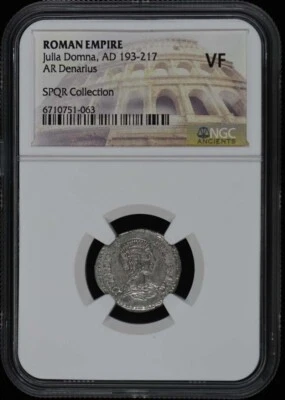 Julia Domna, AD 193-217 ROMAN EMPIRE AR Denarius NGC VF20 - Image 1 of 2