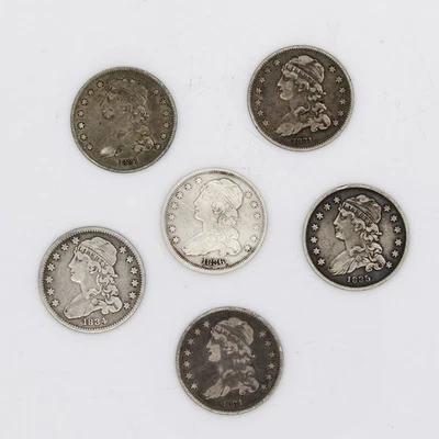 1831-1836 Liberty Cap Quarter United States Silver 25c Coins Lot of 6 #C777-5 - Image 1 of 4