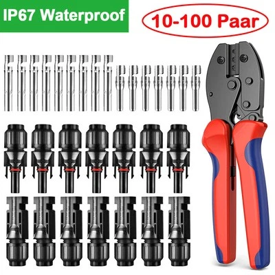 10-100 Paar MC4 Solarstecker Buchse + Stecker Kupplung Kabel Verbinder 2,5-6 mm² - Bild 1 von 4