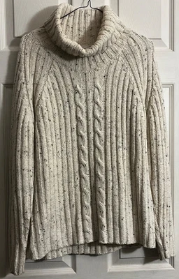 Suéter de cuello alto de avena Nomadic Traders mediano 55 % algodón Foto 1 de 4