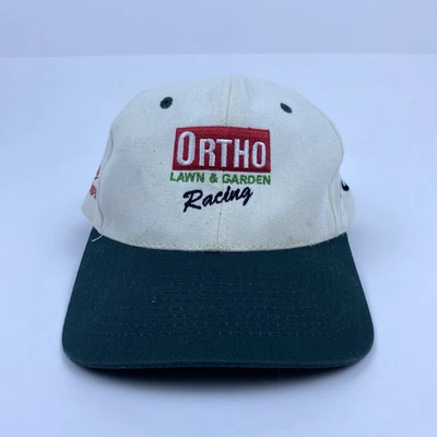 Винтажная бейсболка 80-х Ortho Lawn Racing #35 Hardy с вышивкой желтовато-коричневая черная - Изображение 1 из 4