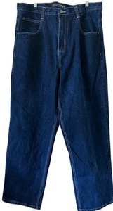 Jeans vintage Y2k Southpole larghi uomo 40x33 lavaggio scuro 82628 gamba larga grunge skater - Foto 1 di 14