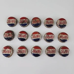 Vintage Pepsi Cola Soda Bottle Caps Cork Lined Lot of (15) Hollins Roanoke Va - Picture 1 of 6