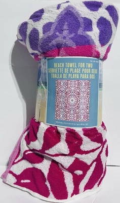 Beach Towel for Two 72” X 84” 100% Cotton 380 GSM- Palms - Medallion -  1 PCs - Image 1 of 2