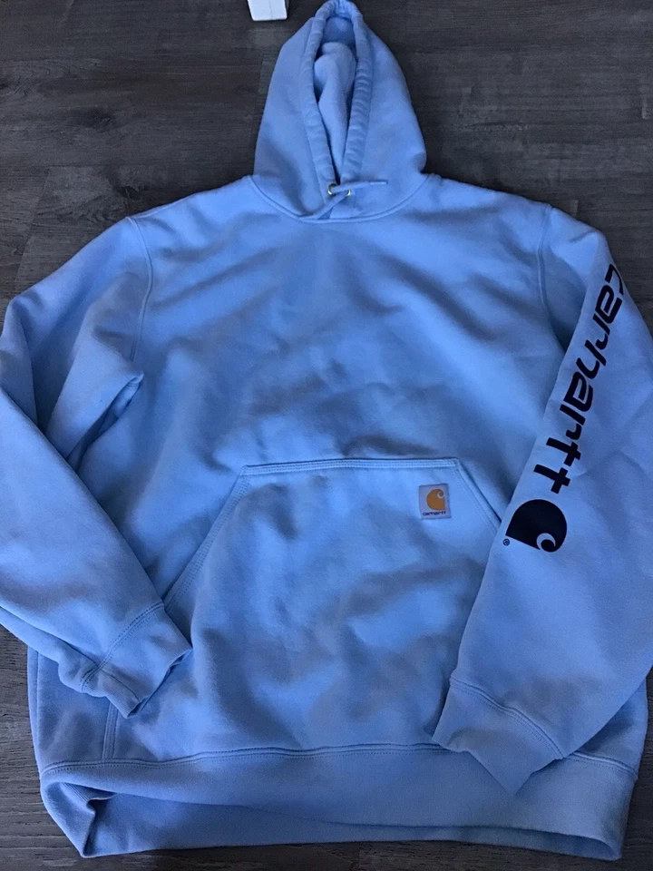 Sudadera con Capucha Carhartt Calce Suelto Peso Medio Logo Adulto Talla L Azul Polvo Foto 1 de 4