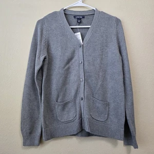 LANDS' END Girls Cotton Modal Button-up Cardigan Sweater 16-18 NWT - Picture 1 of 3