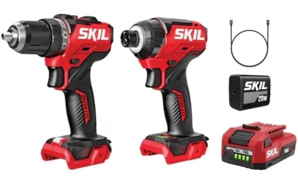 SKIL PWRCORE Brushless 12V Drill Driver & Impact Driver Kit CB8429A-11 New  - Photo 1/1