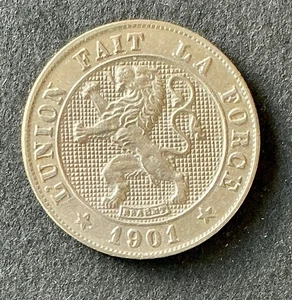 Belgique - Léopold II -  Superbe monnaie de 5 Centimes 1901 FR - double frappe - Picture 1 of 2