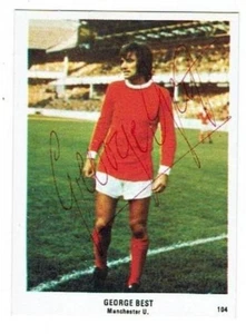 GEORGE BEST signed 1970/71 SUN Football card #104 MANCHESTER UTD †2005 - Photo 1 sur 2