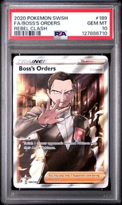 PSA 10 BOSS'S ORDERS 189/192 FULL ART REBEL CLASH POKEMON 😍 - Picture 1 of 2
