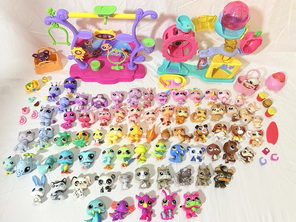 Littlest Pet Shop LPS Auténtico Gran Lote de 74 Mascotas G2 y G7 con Accesorios Foto 1 de 4