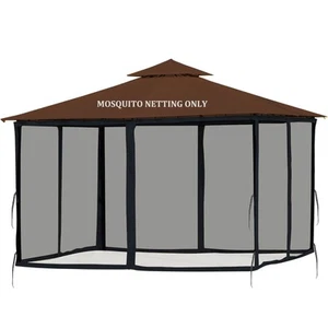 Gazebo Mosquito Netting Replacement 10' x 12' x 7'1'', Universal Netting for ... - Picture 1 of 5