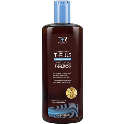 Champú anticaspa True+Real Therapeutic Plus gel alquitrán 0,5 % alquitrán de hulla, 16 fl oz Foto 1 de 4