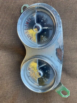 1956 1957 Chevrolet Corvette Battery & Oil Pressure Dash Gauge Cluster Housing - Image 1 of 2