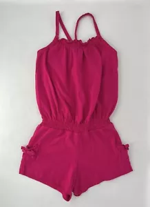 Faded Glory Pink Cover Up Romper Girls Size 6/6X 100% Organic Cotton - Picture 1 of 3