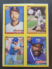 1991 Topps Baseball Box Bottom Panel Cards A B C D Blyleven George Brett Dawson