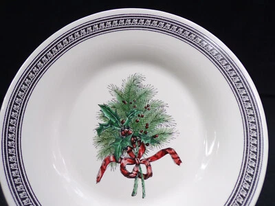 Vintage USA Pfaltzgraff Pat Farrell Plate Pine Holly Bow Designer Rim 8" L24 - Image 1 of 4