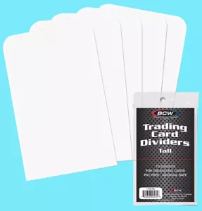 10 BCW TALL TRADING CARD DIVIDERS card storage box sorting basketball sort white - Picture 1 of 2