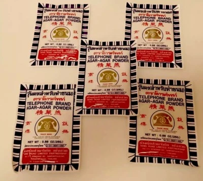 Paquete de 5 agar agar en polvo - Marca telefónica - ENVÍO GRATUITO Foto 1 de 4