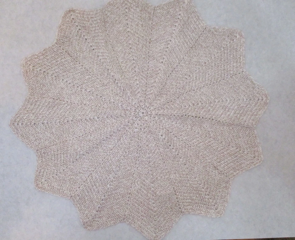 Ecru Ripple Blanket 30" Cradle Stroller Handmade Crochet - Image 1 of 1