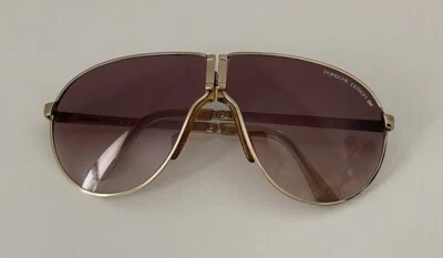 Carrera Vtg Porsche Design Folding Sunglasses Purple OmbreLens Gold Plated Frame - Image 1 of 4