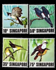 Singapore Sc #295-98, MNH 1978 Birds Bulbul, White eyes, Shama, Thrush. - Picture 1 of 1
