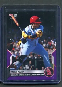 2022 Topps Now Purple Parallel Yadier Molina #141 Cardinals /25 - Picture 1 of 1