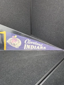 Cleveland Indians 1960's Vintage MLB FULL SIZE 27" pennant Chief Wahoo Guardians - Picture 1 of 6