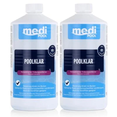 mediPOOL Poolklar 1L - Konzentrierter Trübungsentferner (2er Pack)