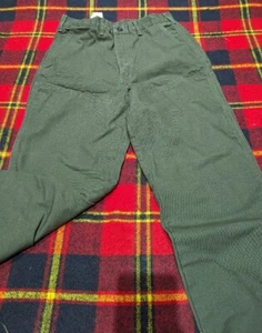 Military Utility Work Pants Mens 32x30 Green Outdoor Double Knee Canvas USA - Picture 1 of 3