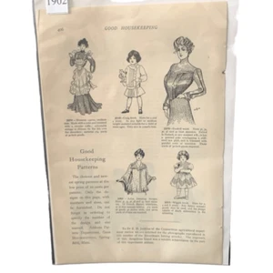 Vintage 1902 Good Housekeeping Patterns Ad Advertisement - Picture 1 of 5