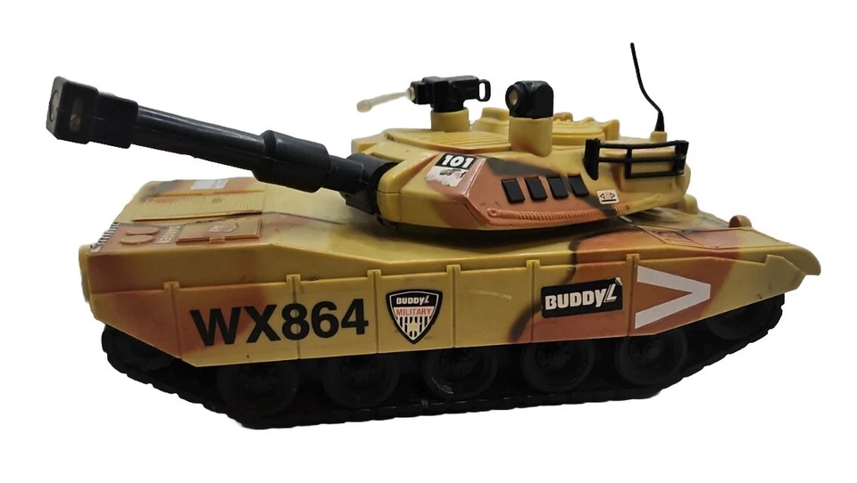 Tanque de la Fuerza Militar Buddy-L 1993 de colección M1 Abrams juguete fundido a presión sonido/luz FUNCIONA Foto 1 de 4
