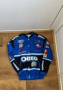 Chaqueta cortavientos de nailon NASCAR Racing Dale Earnhardt Jr Oreo Bomber para hombre talla M - Imagen 1 de 6