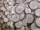 18mm 25mm 28mm White Swirl with Silver Metal Edge 4 Hole Buttons (CB50-CB52) x