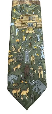 Noah's Ark Men's Necktie Tie STEVEN HARRIS Hand Made Polyester Christian 57" - Image 1 of 4