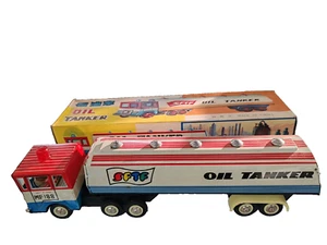 giocattolo vintage camion di latta d'epoca oil tanker mf188 - Picture 1 of 3