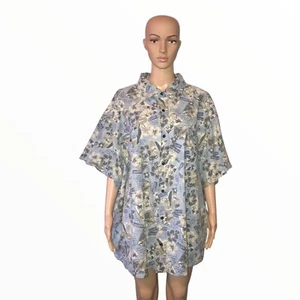 Route 66 Men's Shirt Size4X Pacific Paradise Pattern Button Down Collared Cotton - Picture 1 of 6