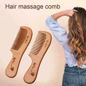 Natural Sandalwood Wide Tooth Comb Wooden Hair Care Health Wood Care Comb New Z3 - Picture 1 of 13
